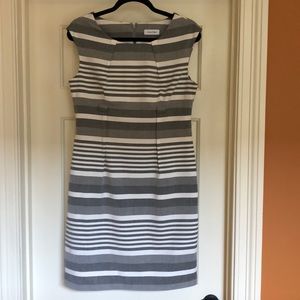 Calvin Klein Striped Sleeveless Sheath Dress